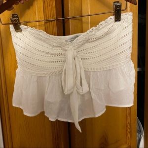 American Eagle Crochet Ruffle Tube Top